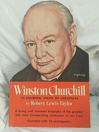 Winston Churchill Rare Orig.  1952 Biography 21 " X 14 " Promo Table Top Standee