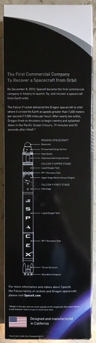 Elon Musk Autographed SpaceX Falcon 9 And Dragon Model Rocket Signed Very Rare 3