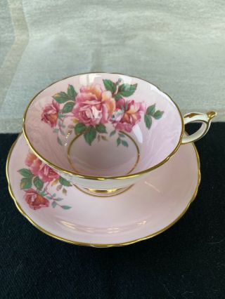 Vintage Paragon Pink Teacup & Saucer Large Pink Roses