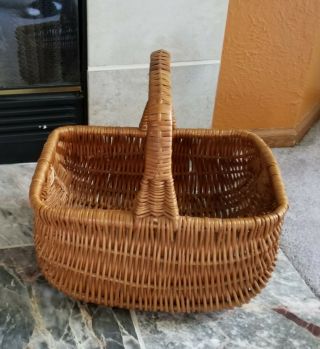 Vintage Large Wicker Basket 10 " X 14” X 8 "