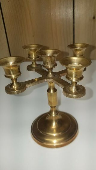 Vintage Ornate Brass Candelabra 5 Candlestick