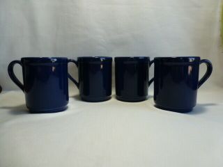 Kate Spade York Lenox Stackable Coffee Mugs Set Of 4,  Navy Blue 410