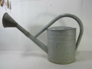 Vintage Bat Oval Galvanized Watering Can With Long Spout