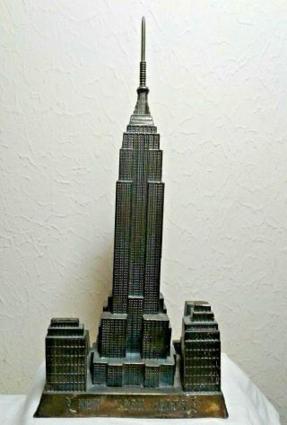 York Nyc Empire State Building Souvenir Building (rare & Large)