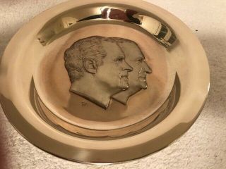1973 Limited Edition Inaugural Sterling Silver Plate Nixon/agnew Franklin