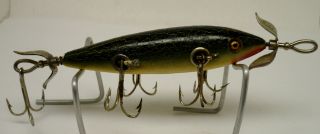 Vintage Fishing Lure,  Heddon Dowagiac Minnow 150 Green Crackle Back,  Glass Eyes