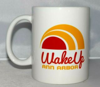 Vintage WAKE UP ANN ARBOR 10oz.  Coffee Mug Tea Cup Ceramic Souvenir 3