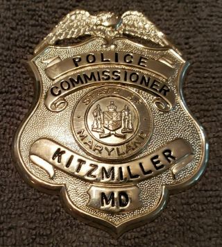 Police Commissioner Kitzmiller Maryland Md Garrett County Sheriff Shield Old