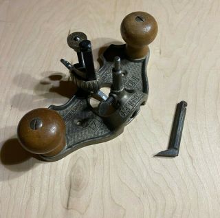 Vintage Stanley No.  71 Router Plane W/2 Cutters -