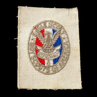 Vintage 1933 - 55 Type 2 Sea Scout Eagle Scout Cut Square White Cloth Patch