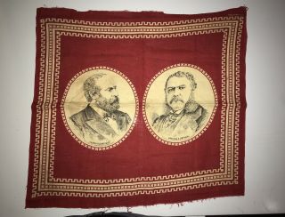 Turkey Red 1880 Political Campaign Jugate Garfield And Arthur