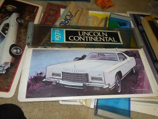 Vtg 1973 Lincoln Continental Hanging Sign Showroom Poster Display Vtg