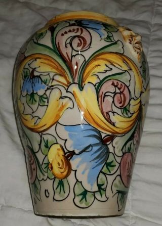 Antique Vintage Italian Majolica Maiolica Vase Figural Deruta Crackling Glaze