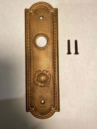 Vintage Otis Elevator Plate Call Switch/button Brass With Screws Antiqu