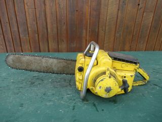 Vintage Mcculloch Chainsaw Chain Saw With 16 " Bar Big Old