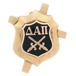 Delta Alpha Pi Badge - 14k Yellow Gold Shield Cross Pin Greek Fraternity Defunct