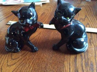 Vintage Darling 4 Inch Black Cats Salt And Pepper Shakers