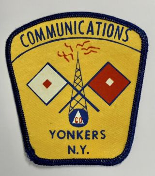 Yonkers Ny Civil Defense Communications Patch Police Fire Vintage Rare York