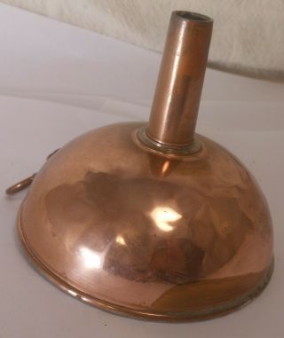 Vintage Copper Funnel With Tinned Lining