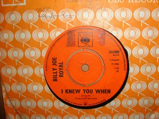 Billy Joe Royal,  I Knew You When,  Cbs Records 1965 Ex,