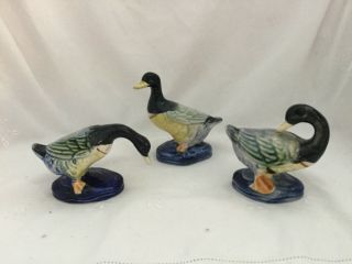 Vintage Occupied Japan Set Of 3 Duck Figurines