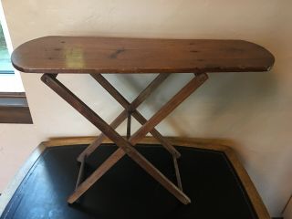 Antique Childs Toy Wooden Ironing Board Folding Wood Legs Also Unique Side Table