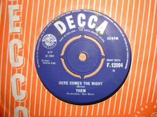 Them,  Here Comes The Night,  Decca Records 1965 Ex,