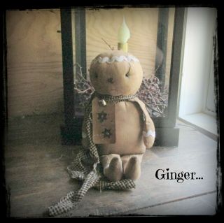 Primitive Gingerbread Man Doll Christmas Winter Decoration Holiday Decor