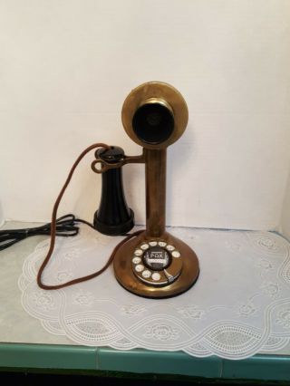 Vintage Antique At&t Strowger P.  A.  X Candlestick Telephone