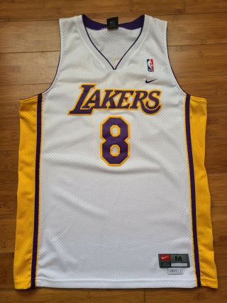 Vtg Mens Nike Los Angeles Lakers Kobe Bryant Swingman Jersey Size Medium - White