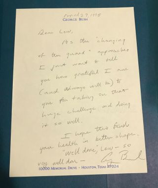 President George H.  W.  Bush 1995 Autograph Letter Signed - To World Bank President