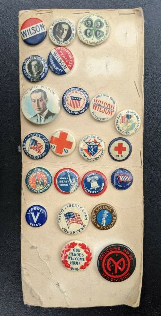 Woodrow Wilson - Wwi - Wwii Campaign Pins Pinback Button Political Presidential