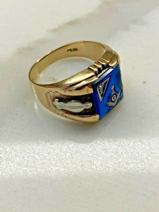 Vintage Masonic Ring,  10K gold,  size 11 2