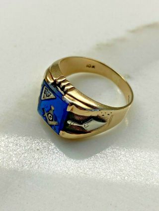 Vintage Masonic Ring,  10K gold,  size 11 3