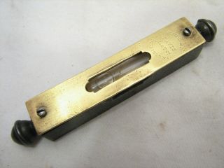 Vintage Davis L & T Brass Cast Iron 38 Pocket Line Level Wood Tool Acorn Finial