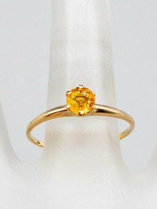 Antique Victorian 1890s $1800 1ct Natural Yellow Sapphire 14k Gold Wedding Ring