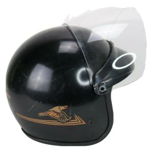 Arthur Fulmer Falcon Black Helmet W/visor 1971 Vintage Medium 7 1/4 Eagle