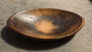 Early Primitive Antique Wooden Dough Bowl Cutting Bowl