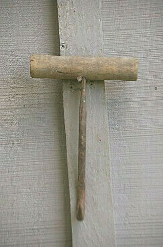 Old Vintage Hay Hook w Wooden Handle Primitive Rustic Country Farm Tool Decor d 2