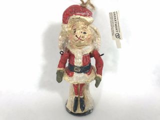 Department 56 Poliwoggs Ornament Primitive Folk Art Santa Claus Christmas Rabbit