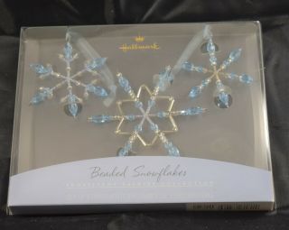 Hallmark Keepsake Ornament Beaded Snowflakes Frostlight Faeries Blue Set Of 3