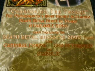 Hate Eternal Conquering The Throne Poster Promo 17 x 11 inches NM Morbid Angel 2