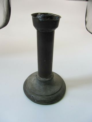 Antique Primitive Tin Push Up Candle Stick 5” Tall