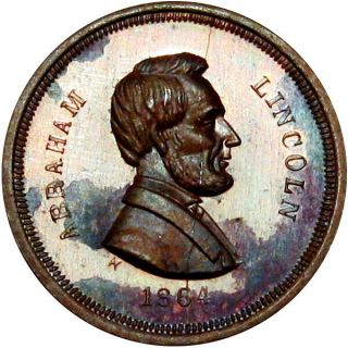 1864 Abraham Lincoln Political Campaign Patriotic Civil War Token R8