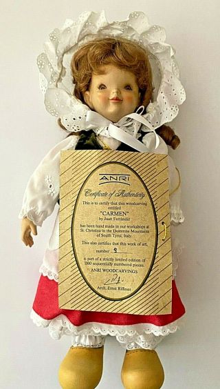 Vintage Anri Limited Hand Carved Wooden Doll " Carmen " By Juan Ferrandiz 13 " - 14 "