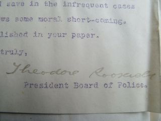 1895 Rare Autographed Letter Theodore Roosevelt