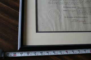 Signed by Warren G Harding 1921 Framed Postmaster Appointment Jackson Co IN 3
