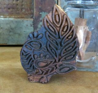 Primitive Country Farmhouse Wood Rooster / Peacock Butter Mold Stamp Press Stamp