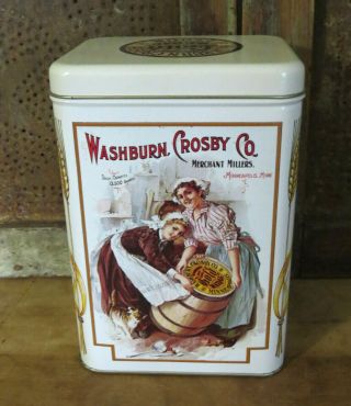 Vintage Washburn Crosby Co Gold Medal Flour Minneapolis Tin Pantry Box
