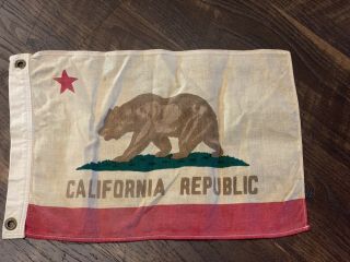 Vintage California Republic Bear Flag Boat Small Cotton